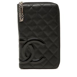 Chanel Black Quilted Lambskin Cambon Ligne Zippy Organizer Wallet Black