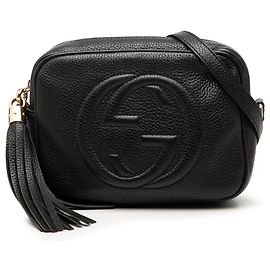 Gucci Soho Disco Crossbody in pelle di vitello nera Nero