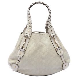 Borsa a tracolla Gucci White Small Guccissima Horsebit Pelham Bianco