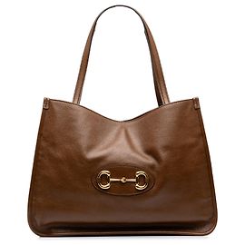Gucci Brown Medium Leather Horsebit 1955 Tote Brown