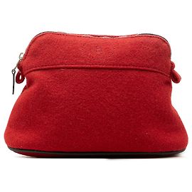 Hermès Bolide Pouch aus roter Wolle Rot