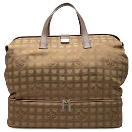 Chanel Brown New Travel Line Nylon Frame Bag Brown