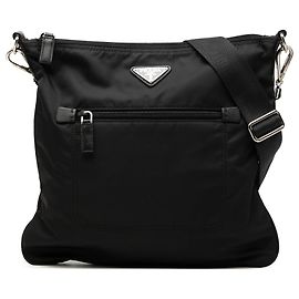 Sac crossbody Prada en Tessuto noir avec fermeture éclair Noir