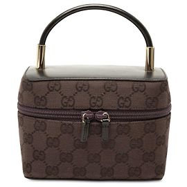 Borsa beauty Gucci Mini GG Canvas Brown Marrone