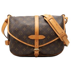 Louis Vuitton Brown Monogram Saumur 25 Castaño