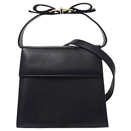 Salvatore Ferragamo Navy Leather Handbag Navy blue