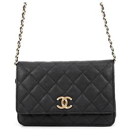 Portefeuille à chaîne Chanel Noir Noir