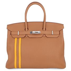 Hermès Borsa Hermes Birkin 35 in Gold e Yellow D'oro Giallo