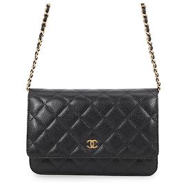 Chanel Black Chain Shoulder Wallet Black