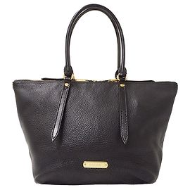 Sac cabas Burberry en cuir noir Noir
