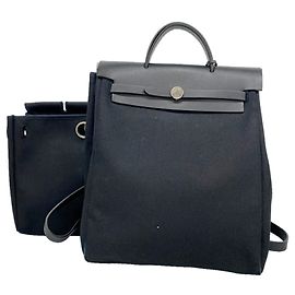 Hermès Hermes Herbag Ad MM Backpack in Black Black