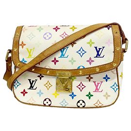 Bolso de hombro Louis Vuitton Monogram Multicolor Sologne Blanco