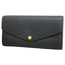 Louis Vuitton Monogram Empreinte Portefeuille Sarah Long Wallet Noir