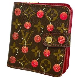 Louis Vuitton Monogram Cherry Wallet Brown Red