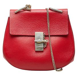 Borsa a tracolla con catena Chloé Drew in pelle rossa Rosso