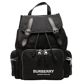 Burberry Logo Print Backpack Black