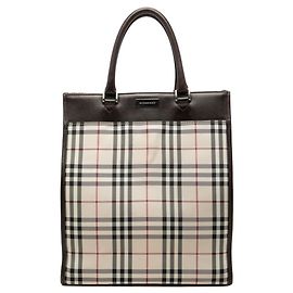 Burberry Nova Check Tote Bag Brown