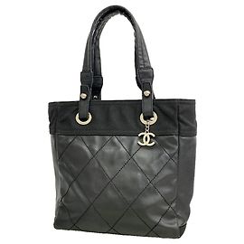 Sac cabas Chanel Paris Biarritz en toile Noir