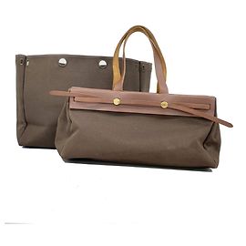 Hermès Saco Tote Hermes Herbag Cabas Marrom