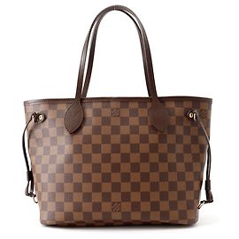 Sac Cabas Louis Vuitton Damier Ebene Neverfull PM Rouge Damier ebène