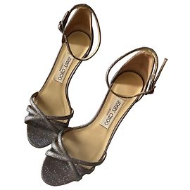 Jimmy Choo Dinda 85 Sandali Glitter Argento Silver hardware
