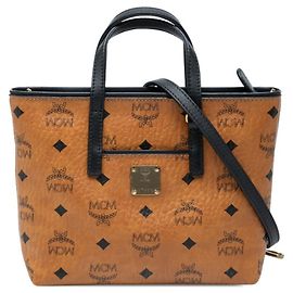 Borsa a mano/Borsa a tracolla MCM Visetos Logogram Marrone Nero