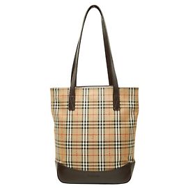 Borsa Tote Burberry Nova Check Shadow Horse Marrone