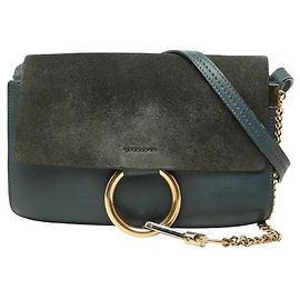 Sac à épaule Chloé Chloe Faye en cuir daim gris Marron