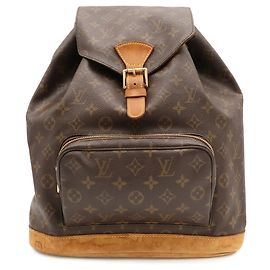 Zaino e Borsa a Tracolla Louis Vuitton Monogram Montsouris GM Marrone Bianco Monogramma
