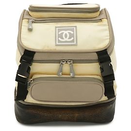 Sac à dos Chanel Sport Line Coco Mark Marron Noir Écru Jaune