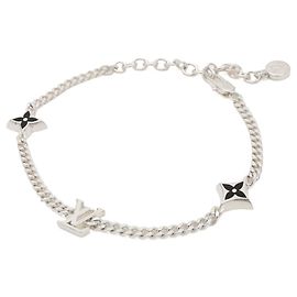 Bracelet à breloques Louis Vuitton Noir Argenté