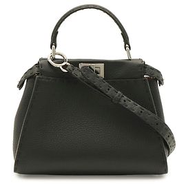 Fendi Mini Peekaboo Handbag Black