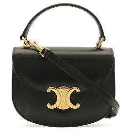 Céline Bolso de hombro Celine Triomphe Mini Buzas Negro
