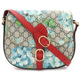 Bolsa de Ombro/Pochette Gucci GG Blooms Supreme Vermelho Azul Multicor Bege
