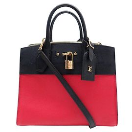 BORSA A MANO LOUIS VUITTON STEAMER PM M54868 PELLE NERO ROSSO CON TRACOLLA Altro