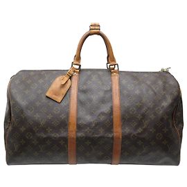 BOLSA DE VIAGEM DE MÃO VINTAGE LOUIS VUITTON KEEPALL 55 TOILE MONOGRAM Marrom