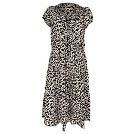 Abito midi a balze con stampa floreale Marc Jacobs in seta multicolore Multicolore