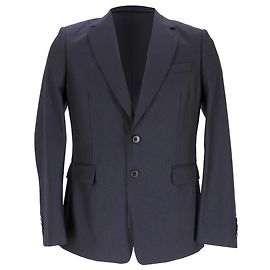 Dries Van Noten Single-Breasted Blazer in Navy Blue Wool Blue Navy blue