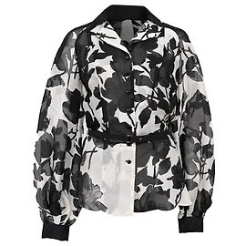 Blouse transparente imprimée Carolina Herrera en soie multicolore Multicolore
