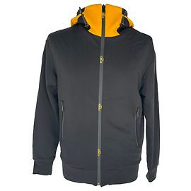 Sudadera con capucha y cremallera de cuello alto Fendi en algodón negro Negro