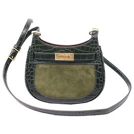 Bolsa Tiracolo Lee Radziwill Small com Efeito Croco em Couro Olive da Tory Burch Verde Verde oliva