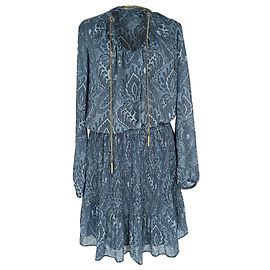 Michael Michael Kors Devonshire Paisley-Print Mini Dress in Blue Polyester Blue