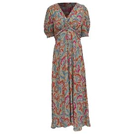 Autre Marque Vestido midi estampado Saloni Lea en viscosa multicolor Multicolor