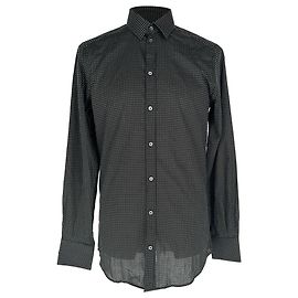 Dolce & Gabbana gepunktetes Hemd aus schwarzer Baumwolle Schwarz