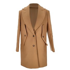 Michael Kors einreihiger Mantel aus brauner Wolle Braun