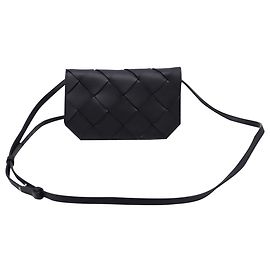 Bottega Veneta Diago Phone Pouch Bag in Black Calf Leather Black