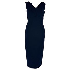 Robe midi sans manches Roland Mouret en polyester bleu marine Bleu Bleu Marine