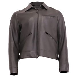 Loro Piana Gail Zip-Up Jacket in Dark Brown Calf Leather Brown Red