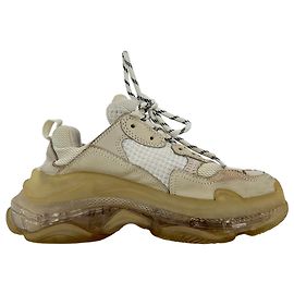 Balenciaga Triple S Clear Sole Sneaker aus beigem Polyester Beige