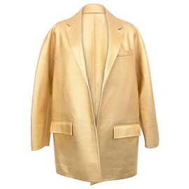 Blazer Oversized Valentino Garavani in lana oro metallizzato D'oro Metallico